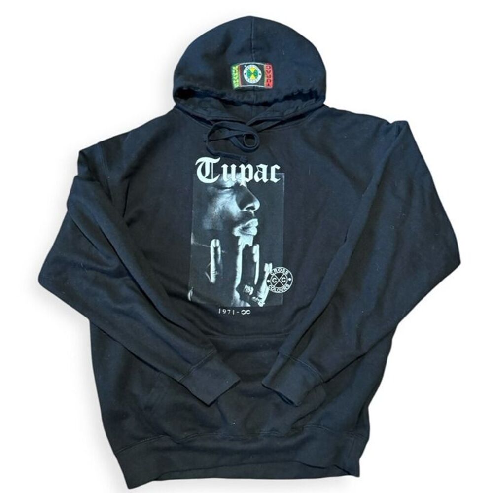 Vintage Cross Colours Tupac Shakur 2PAC Mens Hoodie Large Y2K Grunge Skate 90s